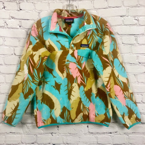 Patagonia Synchilla Snap-T Feather Dance Pullover Fleece Sz S - Picture 2 of 14